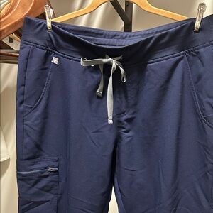 Figs Navy Joggers with gray drawstring
